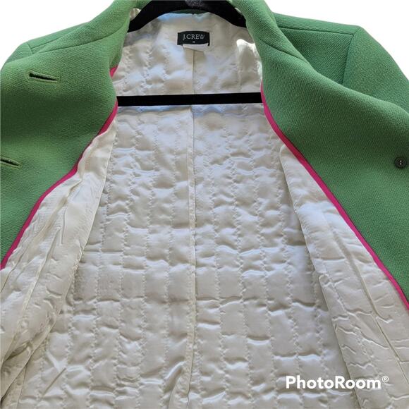 J.Crew Green Wool 3 Button Coat SZ 4 - Picture 5 of 6